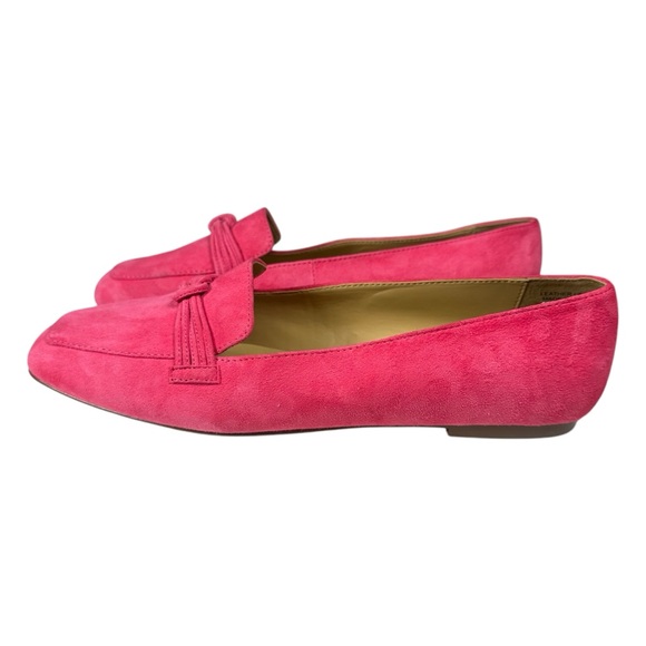 Talbots Stella Knot Suede Leather Loafer Flat Slip On Hot Pink Preppy Size 10 - Picture 5 of 11